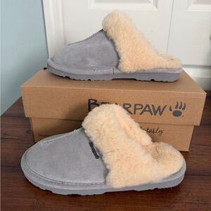 BearPaw Suede Slippers with Cream Lining